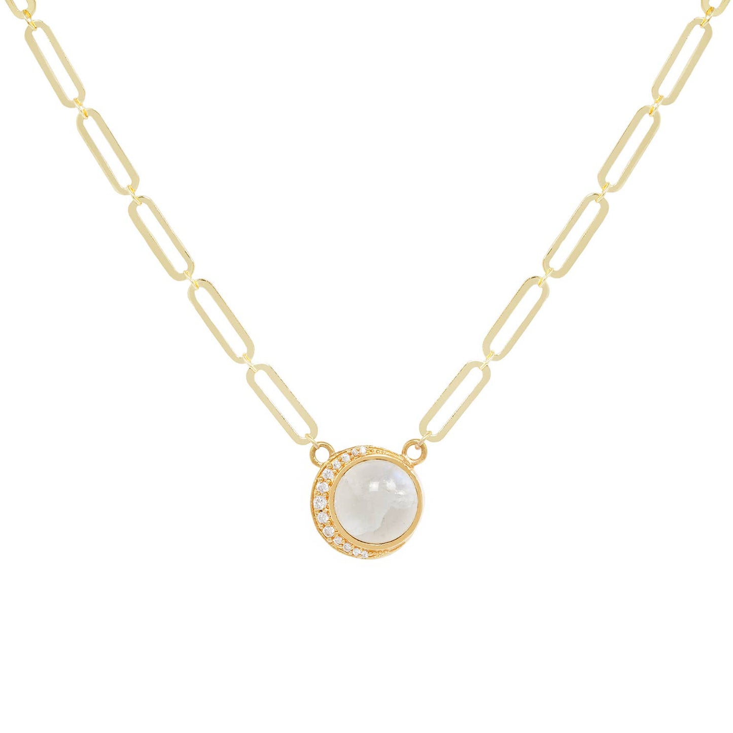 Diana's Delight Moonstone Necklace: Gemstone & Gold Filled