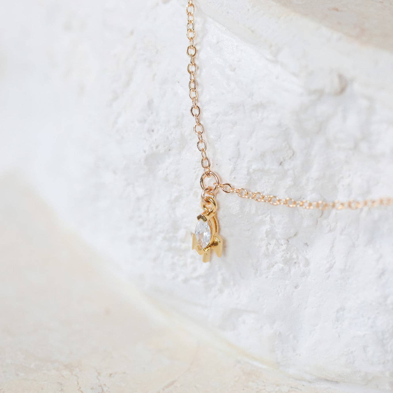 To the Moon Necklace: Rocket Ship Charm | Space Jewelry
