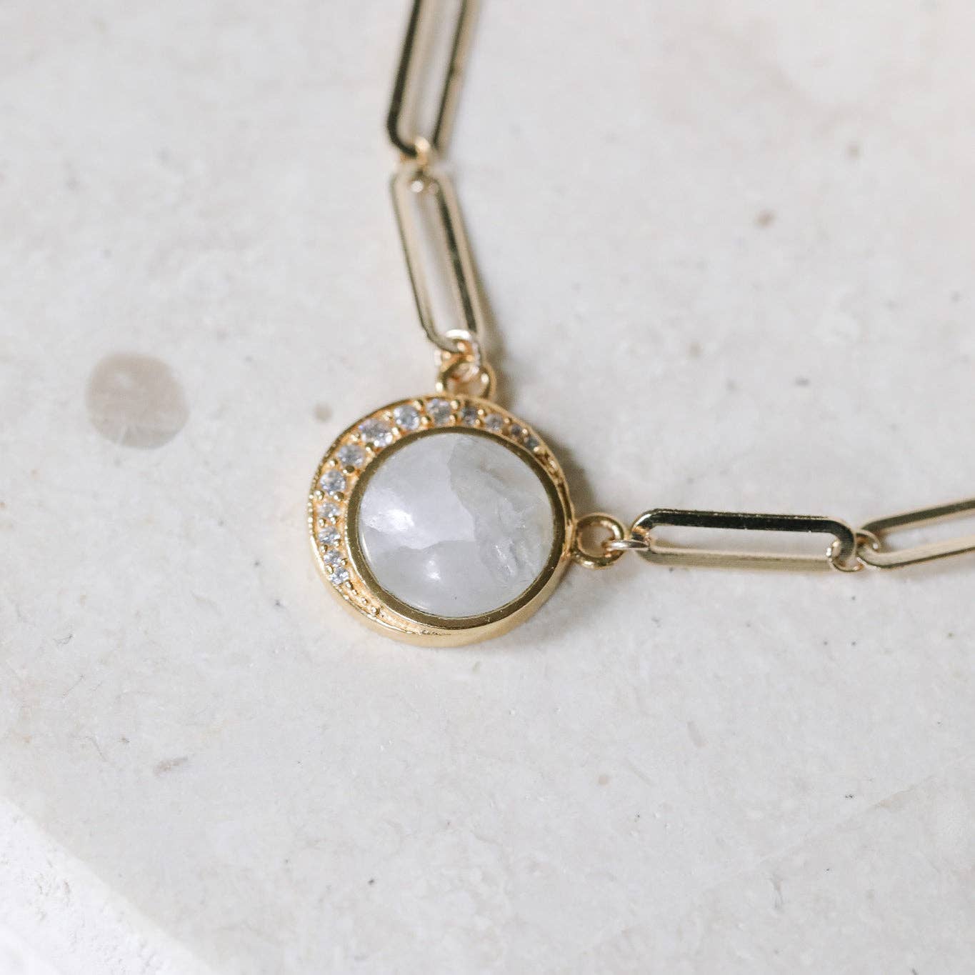 Diana's Delight Moonstone Necklace: Gemstone & Gold Filled