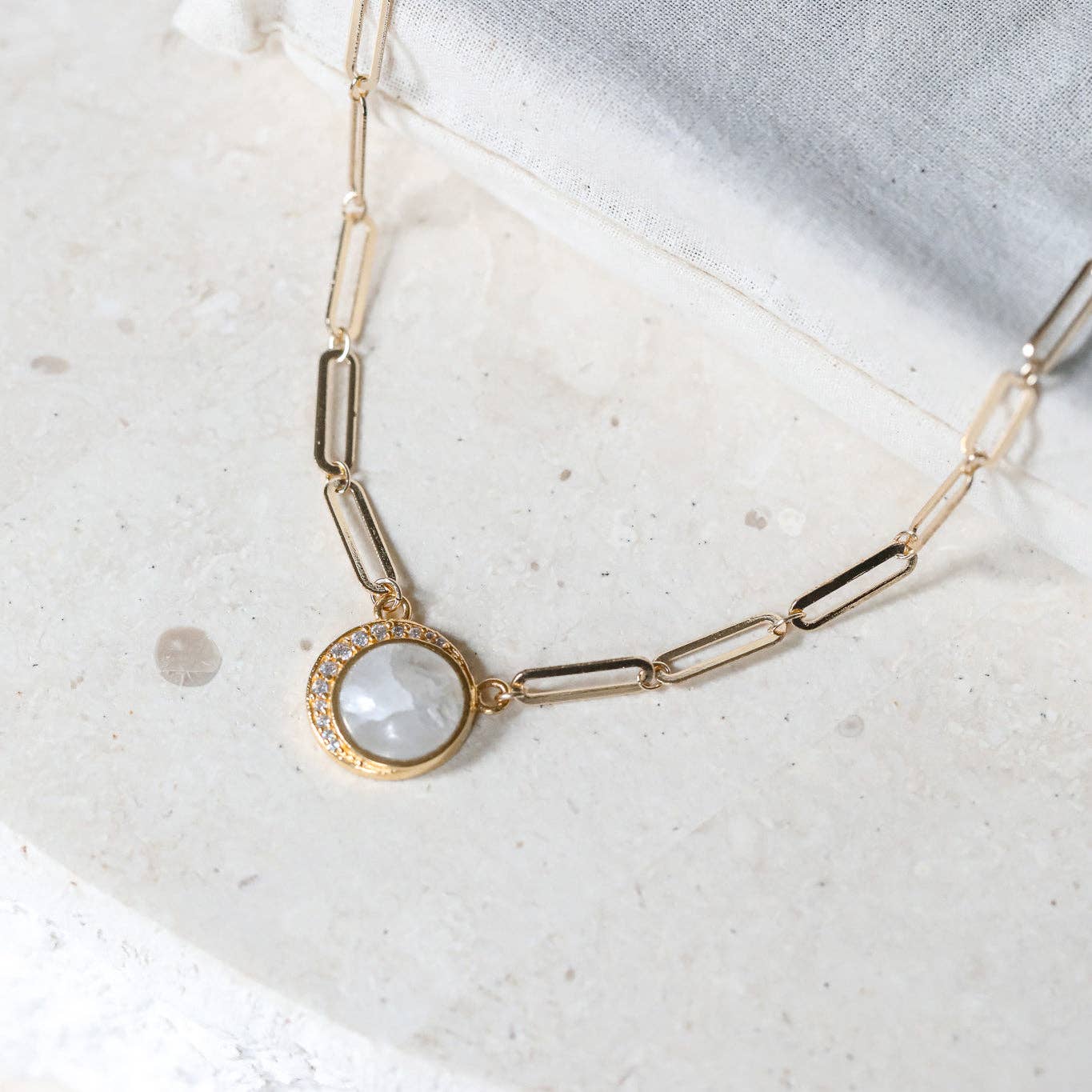Diana's Delight Moonstone Necklace: Gemstone & Gold Filled