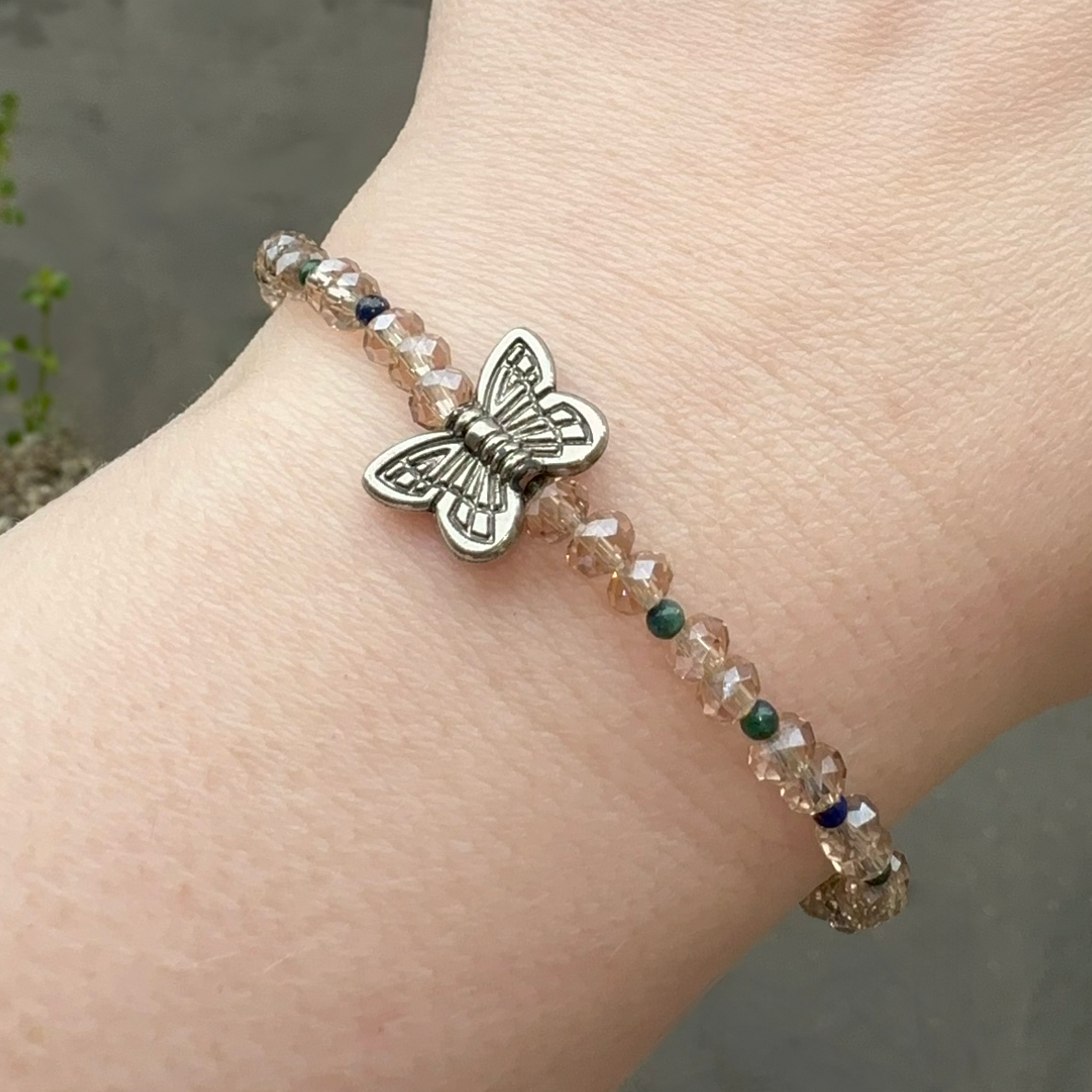 Handmade Bracelet - Champagne Butterfly
