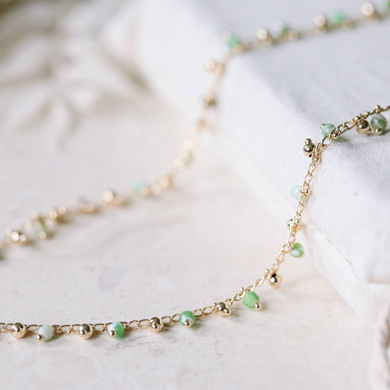 Midsummer Necklace in Green Agate: Summer Gemstone Jewelry