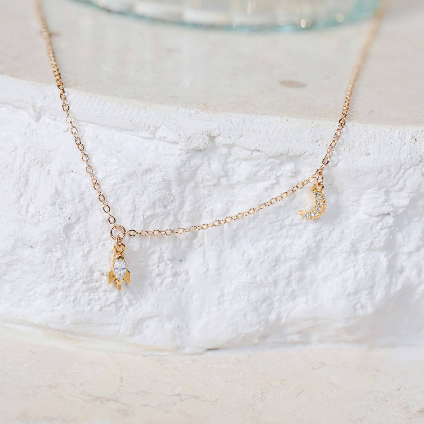 To the Moon Necklace: Rocket Ship Charm | Space Jewelry