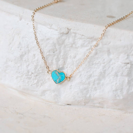 El Corazon Necklace: Gemstone Heart